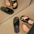 Black Solid Sliders Flipflops